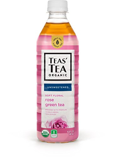 Teas' Tea Unsweetened Rose Green Tea 16.9 Ounce (Pack of 12) Organic Zero Calories No Sugars No Artificial Sweeteners Antioxidant Rich High in Vitamin C