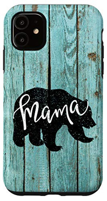 iPhone 11 Turquoise Woodgrain Rustic Farmhouse Shiplap Wood Mama Bear Case iPhone 11 Turquoise Woodgrain Rustic Farmhouse Shiplap Wood Mama Bear Case