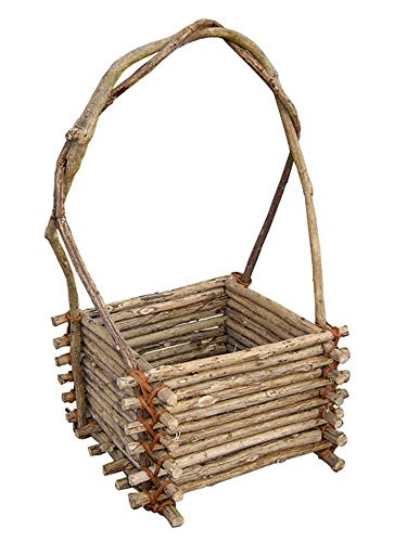 Cheung's CR-12938NL Brown Twig Square Basket with High Handle
