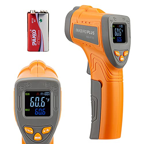 Inkbird Temperature Gun Infrared Thermometer for Cooking, Laser Thermometer Gun Digital for Pizza Oven and Reptiles, -58?~1022? -INK-IFT01- Inkbird Temperature Gun Infrared Thermometer for Cooking, Laser Thermometer Gun Digital for Pizza Oven and Reptiles, -58?~1022? -INK-IFT01-