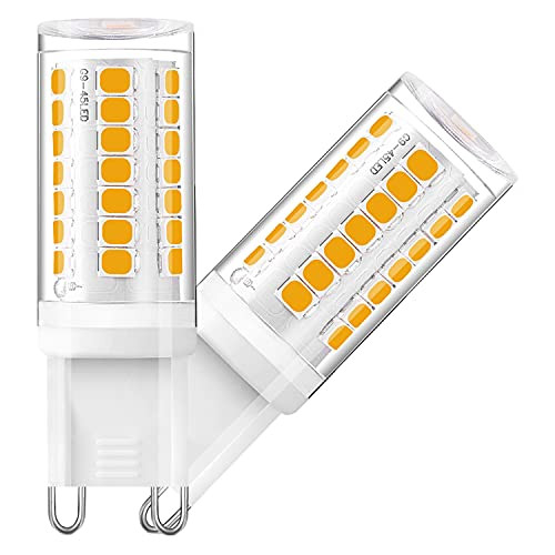 Cinbree G9 LED Light Bulb Dimmable Warm White 3000K 3W, 40W Halogen Bulb Equivalent, AC120V G9 Bi Pin Base Bulbs, Non Flicker, 2-Pack