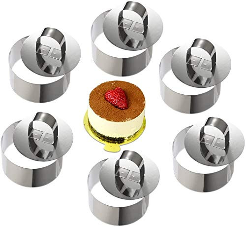 ONEDONE Set of 10 Cake Ring Mold 3.15" Round Stainless Steel Cake Molds Pastry Rings Forming Rings Baking Rings Pastry Cake Mousse Pancake Mold with Pusher ONEDONE Set of 10 Cake Ring Mold 3.15" Round Stainless Steel Cake Molds Pastry Rings Forming Rings Baking Rings Pastry Cake Mousse Pancake Mold with Pusher