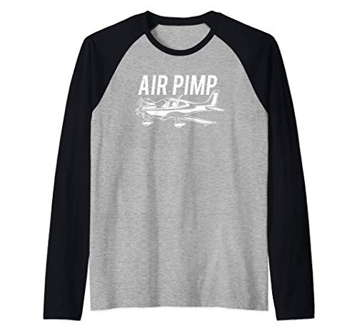 Funny Air Pimp Pilot Tee Single Engine Propeller Plane Pilot Raglan Baseball Tee