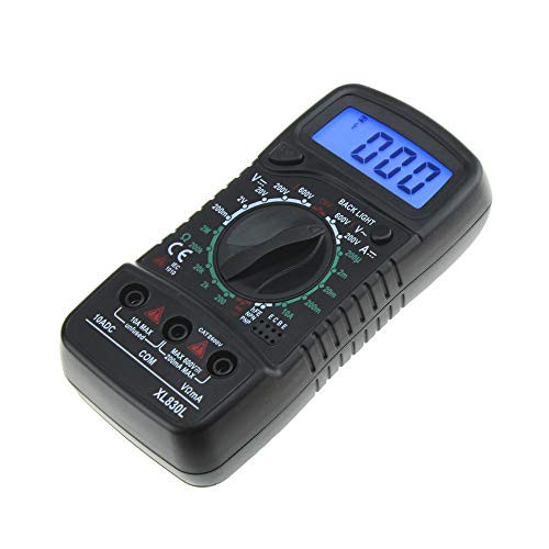 Measures Voltage Tester,Auto Ranging Digital Multimeter AC/DC Voltage Current Ohm Capacitance Frequency Diode Transistor Audible Continuity, Multi Tester with Backlit LCD Measures Voltage Tester