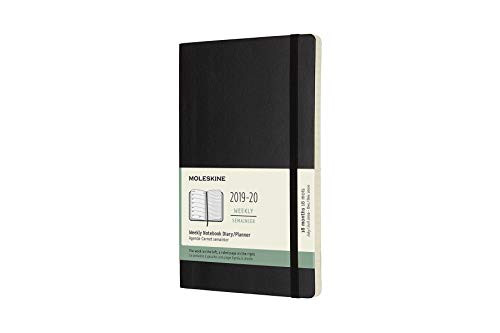 Moleskine Classic 18 Month 2019-2020 Weekly Planner, Soft Cover, Large (5" x 8.25") Black