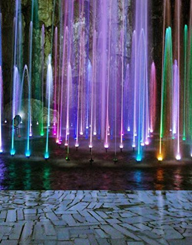 Colorful Fountain Brick Floor Photography Backdrops Photo Props Studio Background 5x7ft