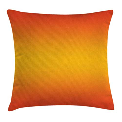 KKONEDS Ombre Throw Pillow Cushion Cover, Tropical Sunset Inspired Summer Themed Design Artistic Modern Room Decorations, Decorative Square Accent Pillow Case,Orange Yellow 20x20inch