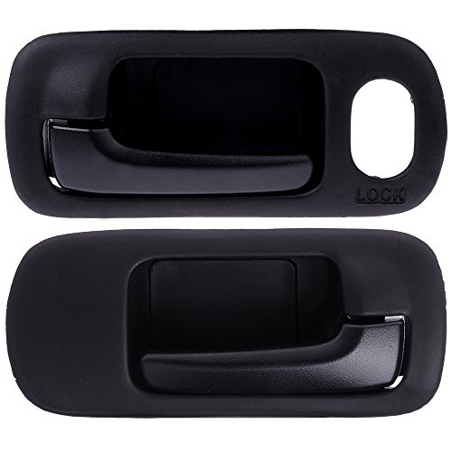 ROADFAR Door Handles Interior Inside Front Left Right Side Compatible for 2002-2005 Honda Civic Black-2pcs-
