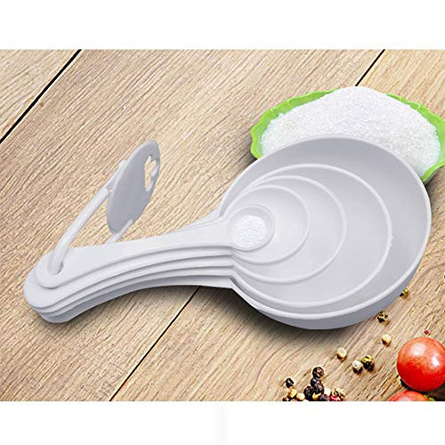 Measuring cups and spoons set 5pcs White Plastic Compact Measuring Spoon, Kitchen Tablespoon Teaspoon Measure Spoon Coffee Protein Milk Powder Scoop GOUMAI1.25 Measuring cups and spoons set 5pcs White Plastic Compact Measuring Spoon, Kitchen Tablespoon Teaspoon Measure Spoon Coffee Protein Milk Powder Scoop GOUMAI1.25