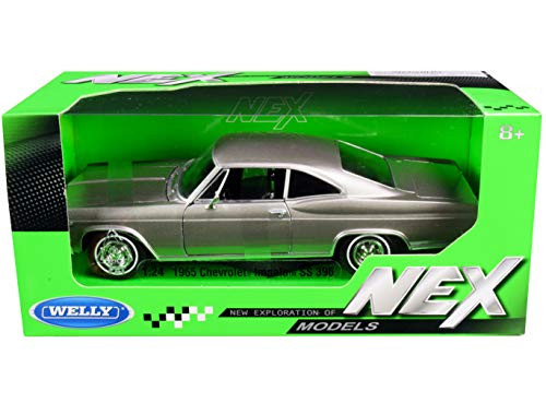 1965 Chevy Impala SS 396 Gray Metallic NEX Models 1/24 Diecast Model Car by Welly 22417 1965 Chevy Impala SS 396 Gray Metallic NEX Models 1/24 Diecast Model Car by Welly 22417