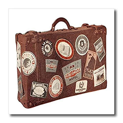 3D Rose Brown Suitcase of Memories Iron On Heat Transfer, 10 x 10, White 3D Rose Brown Suitcase of Memories Iron On Heat Transfer, 10 x 10, White