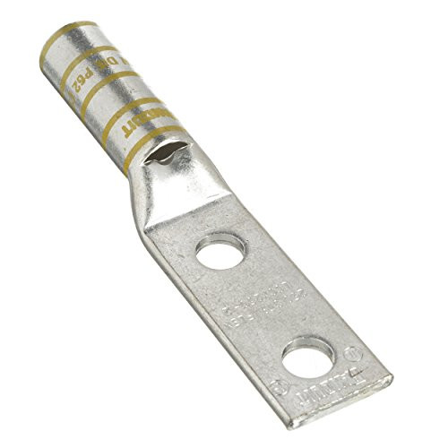 Panduit LCCX250-12-X Flex Conductor Copper Compression Lug, 2 Hole, 250 kcmil Flex, 1/2-Inch Stud, 1.75-Inch Hole Spacing