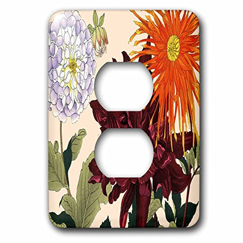 3dRose lsp_175443_6 Large Colorful Dahlias In Light Lavender, Burgundy And Orange Outlet Cover Multicolor