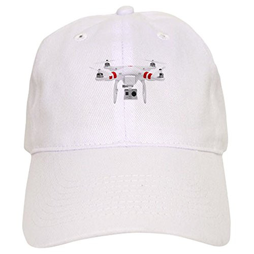CafePress DJI Phantom Quadcopter Baseball Cap with Adjustable Closure, Unique Printed Baseball Hat White