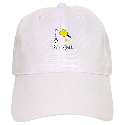 CafePress Play Pickleball Baseball Baseball Cap with Adjustable Closure, Unique Printed Baseball Hat White