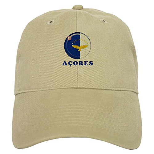 CafePress Azores Islands Flag Cap Baseball Cap with Adjustable Closure, Unique Printed Baseball Hat Khaki