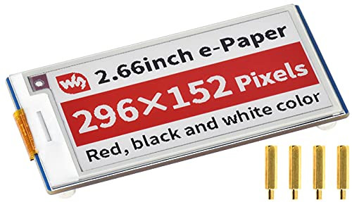 2.66inch E-Paper Display Module -B- for Raspberry Pi Pico, 296x152 Pixel Red/Black/White Three- Color E-Ink, SPI Interface Wide Viewing Angle Paper-Like Effect