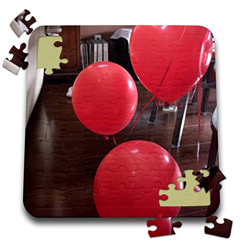 3dRose Jos Fauxtographee- Red Balloons - Three red Balloons Floating Toward The Floor After a Party - 10x10 Inch Puzzle -pzl-319595-2- 3dRose Jos Fauxtographee- Red Balloons - Three red Balloons Floating Toward The Floor After a Party - 10x10 Inch Puzzle -pzl-319595-2-