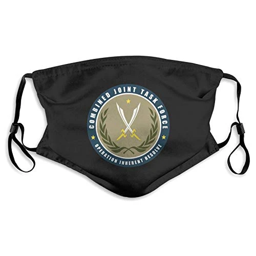 Joint Task Force Operation Inherent Resolve Men  and  Women Mask Washable Face Mask Breathable Dust Mask Black