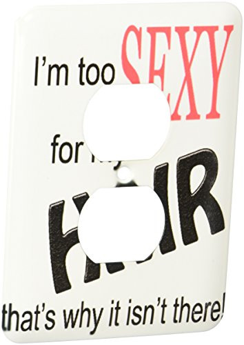 3dRose lsp_108344_6 Im Too Sexy For My Hair, Red 2 Plug Outlet Cover