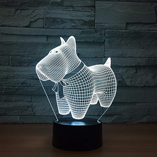 Kabeto Lovely Dog Model Illusion 3D Lamp LED 7 Color Changing Animal 3D Visual LED Night Lights for Kids Toy Gift Desk Table Lamp
