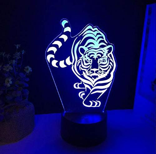 Kabeto Tiger LED 3D Night Light 7 Color Change Touch USB Power 3D Table Lamp for Children Gift Toy