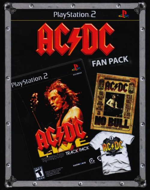 AC/DC Fan Pack: Includes Playstation 2 Edition of "AC/DC Live: Rock Band Track Pack," DVD of "No Bull: The Director's Cut," and AC/DC Black Ice Logo T-Shirt AC/DC Fan Pack: Includes Playstation 2 Edition of "AC/DC Live: Rock Band Track Pack," DVD of "No Bull: The Director's Cut," and AC/DC Black Ice Logo T-Shirt