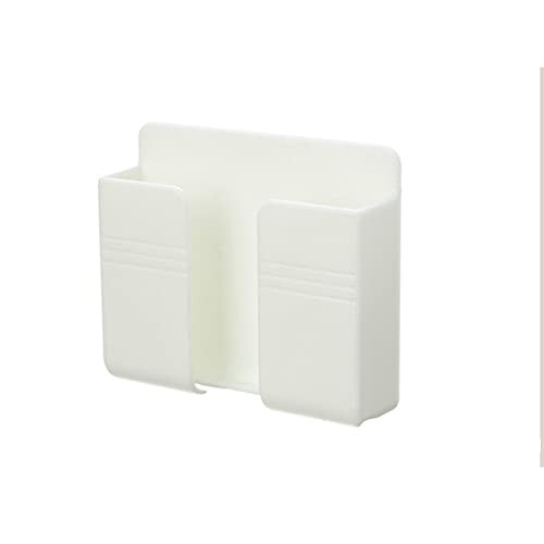 EFGJOWN Paste Wall-Mounted Mobile Phone Charging Storage Rack, Air Conditioning Tv Remote Control Storage Box, Mobile Phone Plug Holder, Multi-Function USB Charging Holder