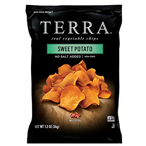 Terra Sweet Potato Vegetable Chips, No Salt Added, 1.2 Oz -Pack of 24-