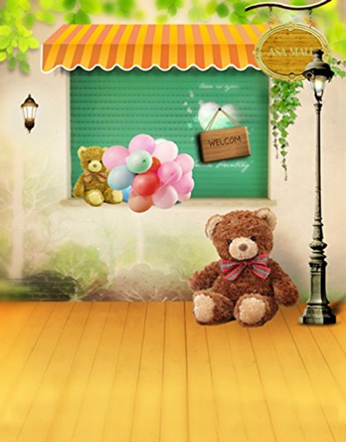 Wooden Floor Cartoon Bear Balloon for Children Photography Backdrops Photo Props Studio Background 5x7ft Wooden Floor Cartoon Bear Balloon for Children Photography Backdrops Photo Props Studio Background 5x7ft