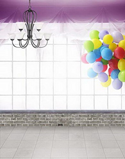 Stone Floor Balloon Photography Backdrops Photo Props Studio Background 5x7ft