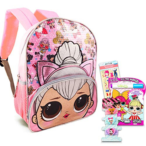LOL Dolls Backpack Travel Activity Set for Girls Bundle ~ Premium 11" LOL Mini Backpack with LOL Headband, Coloring Book, Stickers, and More -LOL Dolls School Supplies-