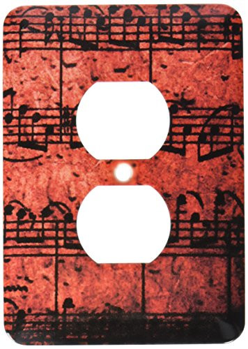 3dRose lsp_5881_6 Musical Interlude In Red 2 Plug Outlet Cover Multicolored