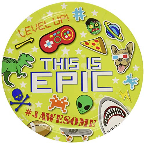 Amscan Epic Party Round Plates, 9", 8 pcs, Party Favor