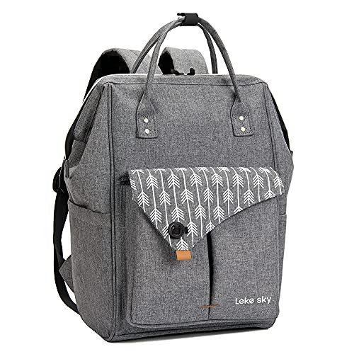 Lekesky Laptop Backpack for Women Fashion Travel Backpack Business Computer Work Bag 15.6 Inch, Grey