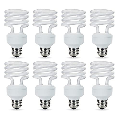 -8 Pack- Circle 13 Watt -60 Watt- Compact Fluorescent Light, 5000K, Mini Spiral Medium Base CFL Light Bulbs