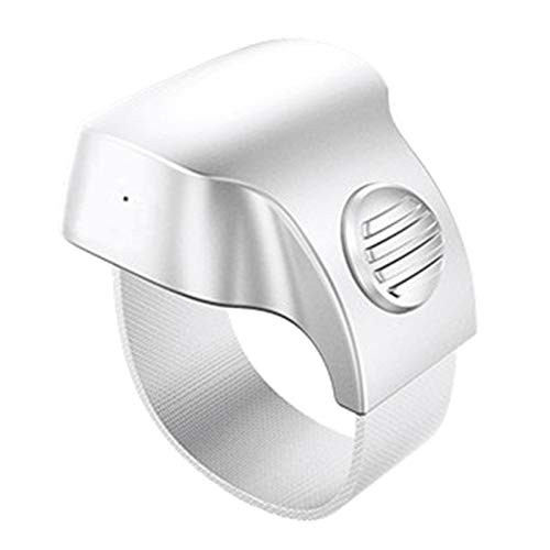 New-Bluetooth 5.1 Portable Rechargeable Mobile Phone Ring Selfie Stick Remote Control Smart Wireless Remote Control -White-
