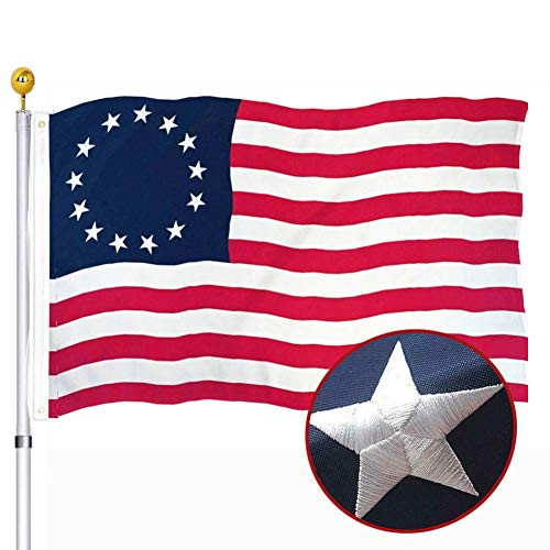 Embroidered Betsy Ross American US Flag 3x5 Outdoor- 13 Stars Colonies Primitive USA Stitched Flags Embroidered Stars Sewn Stripes Heavy Duty Banner Embroidered Betsy Ross American US Flag 3x5 Outdoor- 13 Stars Colonies Primitive USA Stitched Flags Embroidered Stars Sewn Stripes Heavy Duty Banner