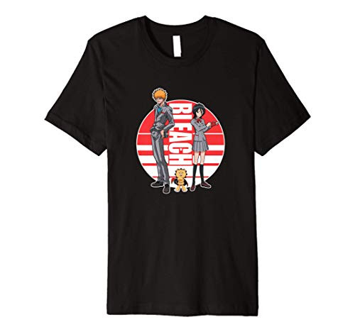Bleach Ichigo Rukia and Kon Round Logo Premium T-Shirt