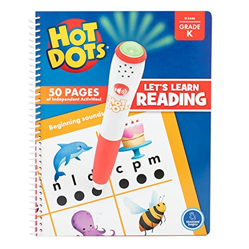 Educational Insights Hot Dots Let's Learn Kindergarten Reading: Amazon Exclusive School Readiness Workbook, Ages 5 plus