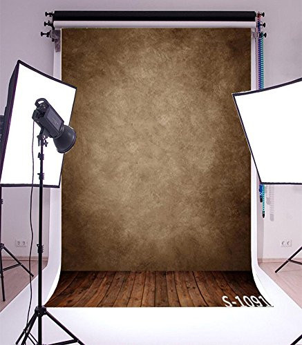 5x7ft Vinyl Backdrop Photography Background,Blurry Smooth Brown Color Brick Wall Wood Stripes Floor Scene Children Kids Adults Baby Photo Portraits Background for 1.5x2.2M Photo Studio Props