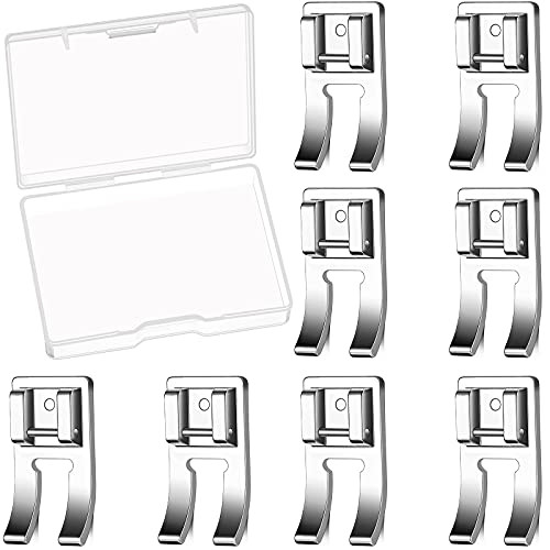 8 Pieces Open Toe Foot Open Toe Foot Presser Satin Stitch Presser Foot Compatible with Low Shank Sewing Machine, Singer, Brother, Babylock, Elna Kenmore, Euro-Pro, Janome, Juki, Necchi