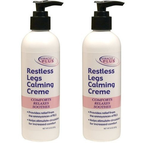 Restless Legs Calming Creme to Help Combat Fatigue, Irritability, Itching, Crawling, Shaking by Miracle Plus -Two - 8oz-