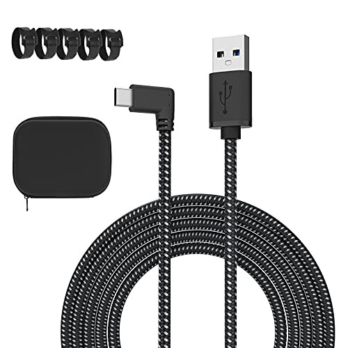 Coolerage Link Cable 16FT/5M Compatible for Oculus Quest 2 | VR Headset Cable for Oculus Quest 2 / Quest 1 | Fast Charging  and  PC Data Transfer USB C 3.0 Gen1 Braided Cable for VR Headset and Gaming PC