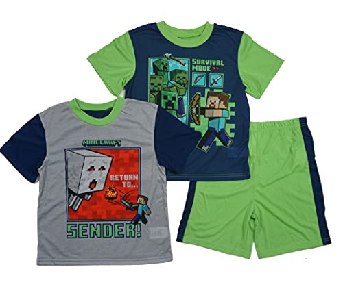Minecraft Boys' 3-Piece Pajama Set, Path Of Nether, 12