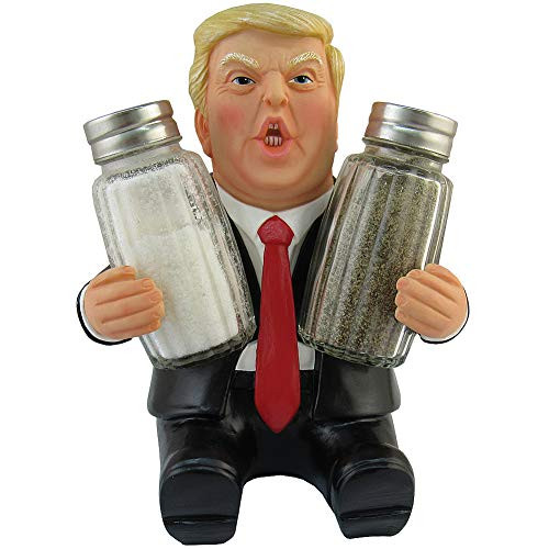 President Donald Trump Salt and Pepper Shaker Holder 6 Inch -Shakers Included-