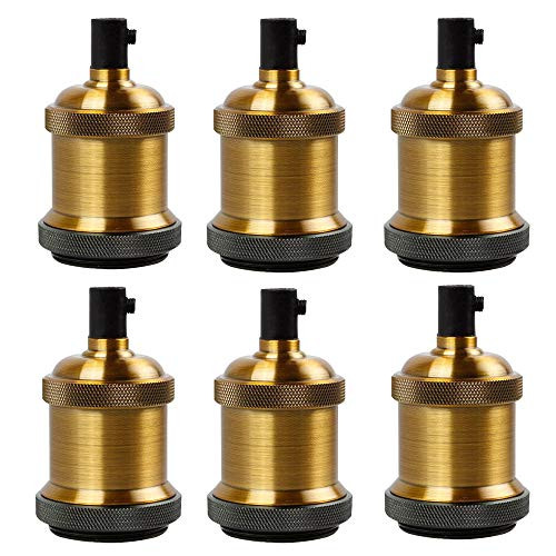 Lamp Socket,Vintage E27 Lamp Socket, Light Sockets Vintage Edison Lamp Base Pendant Light Screw Bulb Base Aluminum Light Socket Industrial Retro Fittings lamp Holder Fixture DIY -Gold Bronze- Lamp Socket,Vintage E27 Lamp Socket, Light Sockets Vintage Edison Lamp Base Pendant Light Screw Bulb Base Aluminum Light Socket Industrial Retro Fittings lamp Holder Fixture DIY -Gold Bronze-