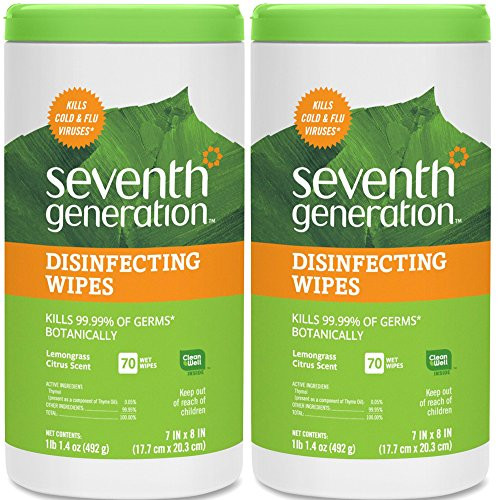 Seventh Generation Disinfecting Multi-Surface Wipes, 70-count Tubs, 2-Pack