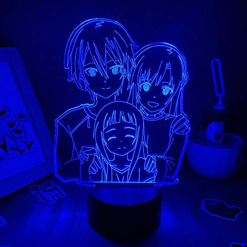 3D Night Light Sword Art Online Anime Figure SAO Kirigaya Kazuto Lava Lamp LED RGB Night Lights for Friend Bedroom Manga Table Decor ASQWZX