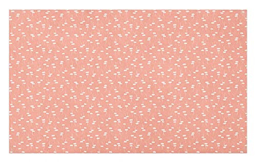 Ambesonne Floral Doormat, Romantic Simple Repetitive Abstract Flower Forms on Pastel Colored Backdrop, Decorative Polyester Floor Mat with Non-Skid Backing, 30" X 18", Blush and White